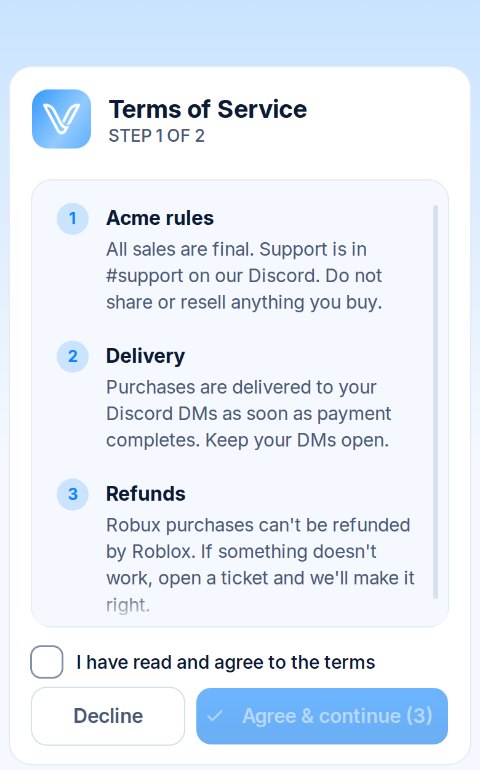 The store’s terms, which players accept before entering